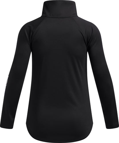 Under Armour Tech Wordmark Half Zip Long Sleeve Junior Running Top - Black