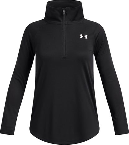 Under Armour Tech Wordmark Half Zip Long Sleeve Junior Running Top - Black