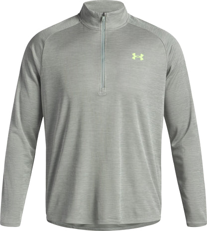 Under Armour Tech Textured Half Zip Long Sleeve Mens Running Top - Green