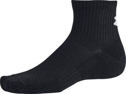 Under Armour Training Cotton (3 Pack) Quarter Socks - Black