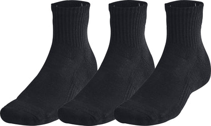 Under Armour Training Cotton (3 Pack) Quarter Socks - Black