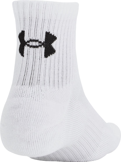 Under Armour Training Cotton (3 Pack) Quarter Socks - White