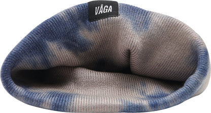 Vaga Fine Rib Tie Dye Running Beanie - Blue