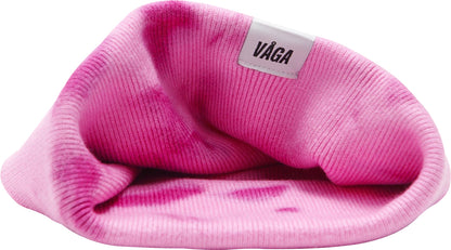 Vaga Fine Rib Tie Dye Running Beanie - Pink