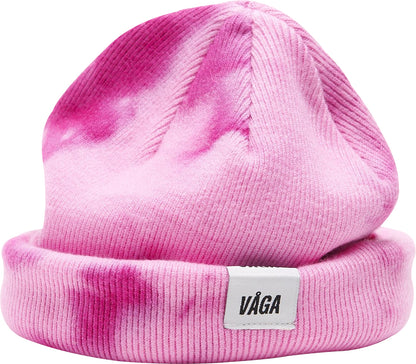 Vaga Fine Rib Tie Dye Running Beanie - Pink