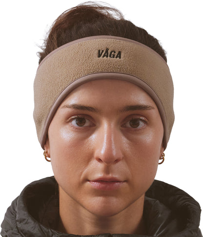 Vaga Fleece Running Headband - Beige