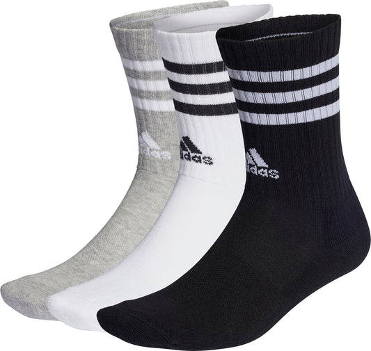 adidas 3 Stripes Cushioned (3 Pack) Crew Socks - Multi