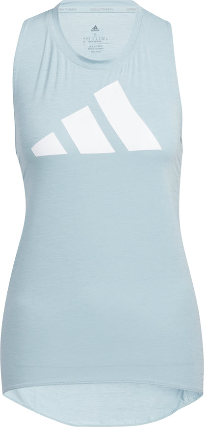 adidas 3 Stripes Bar Logo Womens Running Vest Tank Top - Grey