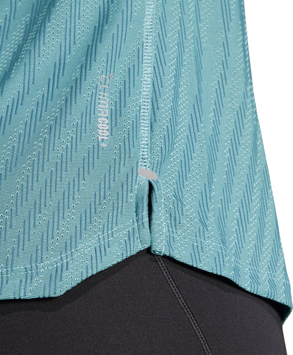 adidas ADI365 ClimaCool+ Short Sleeve Womens Running Top - Green