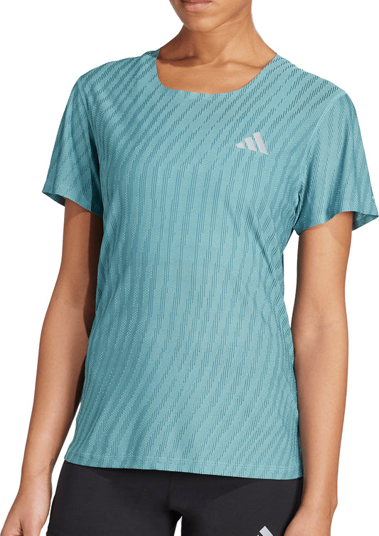adidas ADI365 ClimaCool+ Short Sleeve Womens Running Top - Green