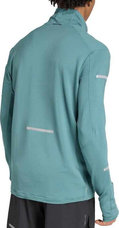 adidas ADI365 ClimaWarm+ Half Zip Long Sleeve Mens Running Top - Green