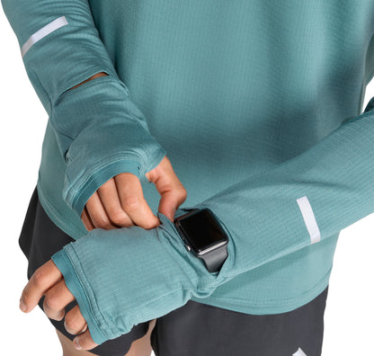 adidas ADI365 ClimaWarm+ Half Zip Long Sleeve Mens Running Top - Green