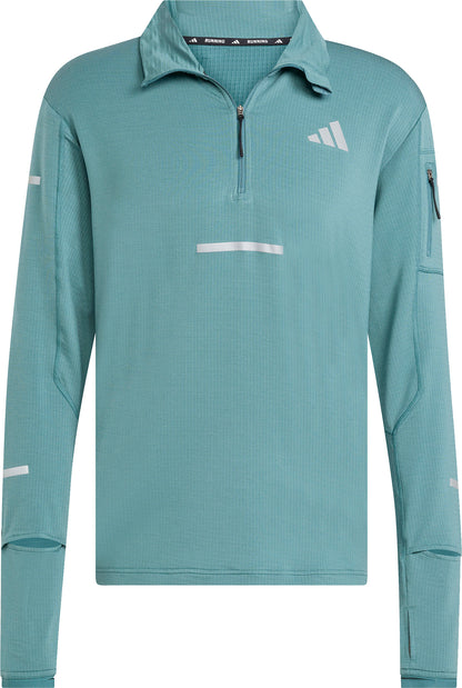 adidas ADI365 ClimaWarm+ Half Zip Long Sleeve Mens Running Top - Green