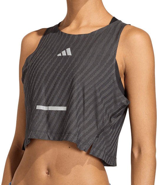 adidas Adi365 ClimaCool+ Engineered Womens Running Crop Top - Black