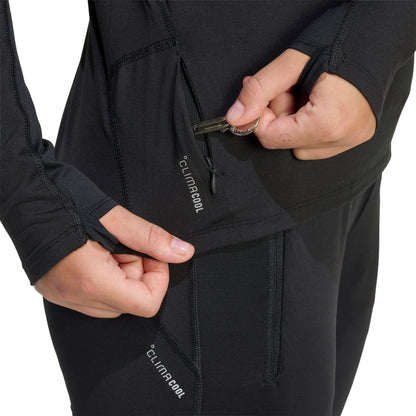 adidas Adi365 Iconic Half Zip Long Sleeve Womens Running Top - Black