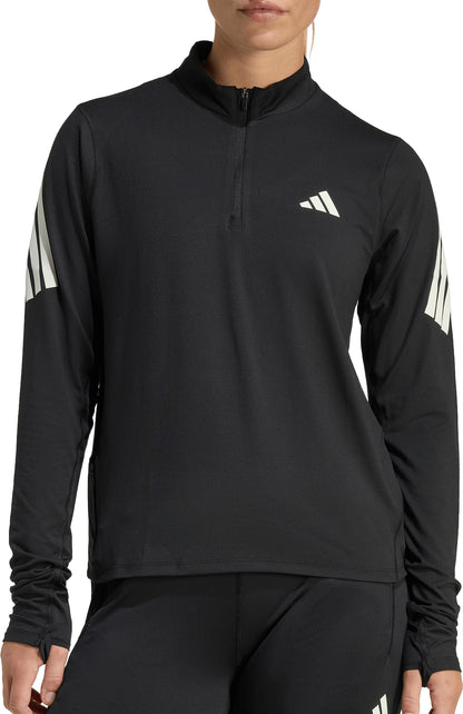 adidas Adi365 Iconic Half Zip Long Sleeve Womens Running Top - Black