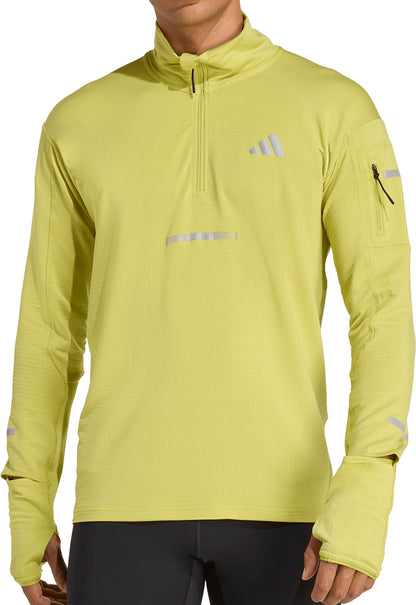 adidas Adi365 ClimaWarm+ Half Zip Long Sleeve Mens Running Top - Green