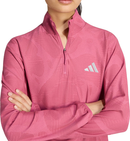 adidas Adi365 ClimaWarm Long Sleeve Half Zip Womens Running Top - Pink