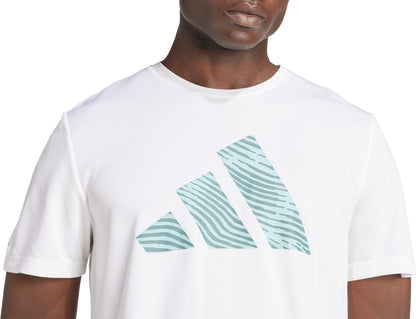 adidas Adi365 Essentials Brand Love Short Sleeve Mens Running Top - White