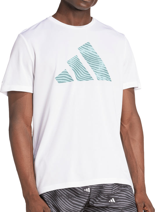 adidas Adi365 Essentials Brand Love Short Sleeve Mens Running Top - White