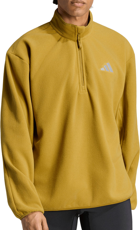 adidas Adi365 Essentials Winterized Fleece Half Zip Long Sleeve Mens Running Top - Yellow