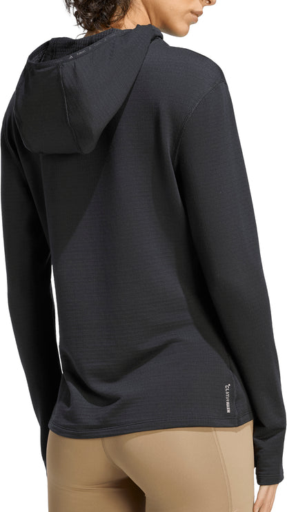 adidas Adi365 Essentials Winterized Hooded Long Sleeve Womens Running Top - Black
