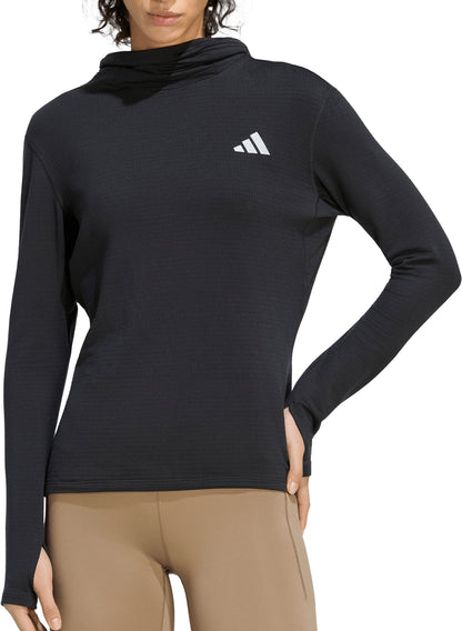 adidas Adi365 Essentials Winterized Hooded Long Sleeve Womens Running Top - Black