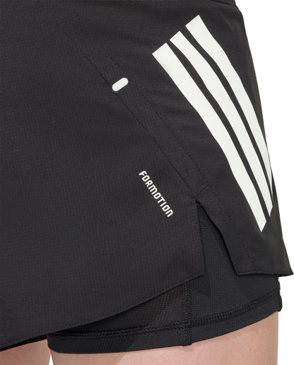 adidas Adi365 Formation 2 In 1 Womens Running Shorts - Black