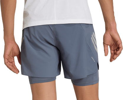 adidas Adi365 Formation 2 In 1 Mens Running Shorts - Grey