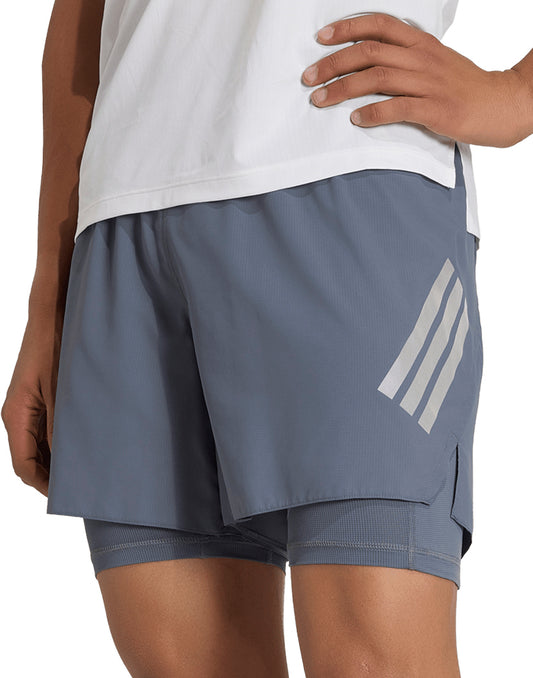 adidas Adi365 Formation 2 In 1 Mens Running Shorts - Grey