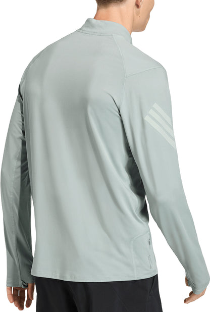 adidas Adi365 Iconic Half Zip Long Sleeve Mens Running Top - Green