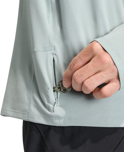 adidas Adi365 Iconic Half Zip Long Sleeve Mens Running Top - Green