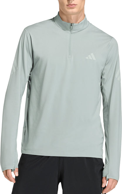 adidas Adi365 Iconic Half Zip Long Sleeve Mens Running Top - Green