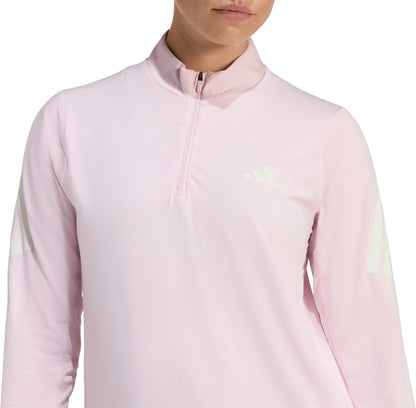 adidas Adi365 Iconic Half Zip Long Sleeve Womens Running Top - Pink