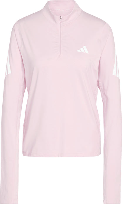 adidas Adi365 Iconic Half Zip Long Sleeve Womens Running Top - Pink