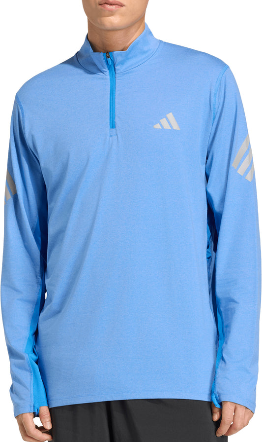 adidas Adi365 Iconic Half Zip Long Sleeve Mens Running Top - Blue