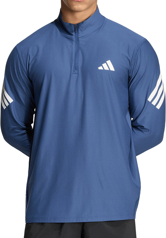 adidas Adi365 Iconic Half Zip Long Sleeve Mens Running Top - Blue