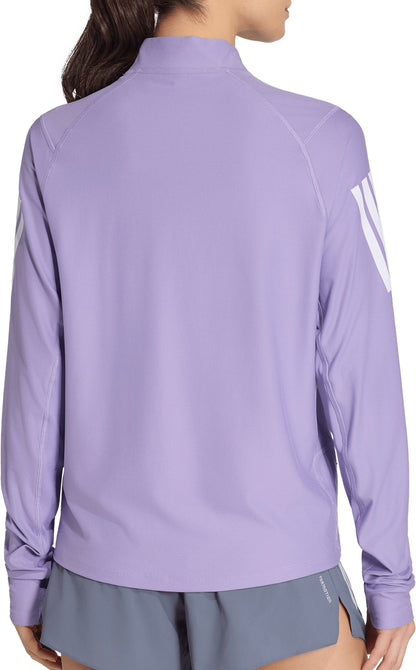 adidas Adi365 Iconic Half Zip Long Sleeve Womens Running Top - Purple