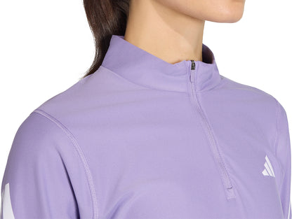 adidas Adi365 Iconic Half Zip Long Sleeve Womens Running Top - Purple