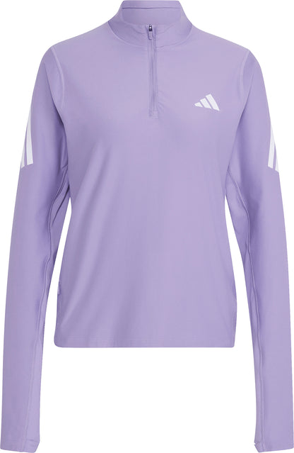 adidas Adi365 Iconic Half Zip Long Sleeve Womens Running Top - Purple
