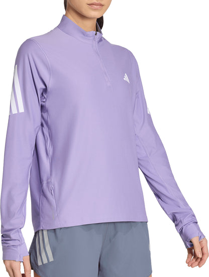 adidas Adi365 Iconic Half Zip Long Sleeve Womens Running Top - Purple