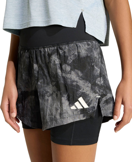 adidas Adi365 Spray Dye 2 In 1 Womens Running Shorts - Grey