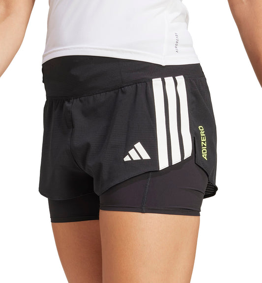adidas Adizero Gel Pocket 2 In 1 Womens Running Shorts - Black