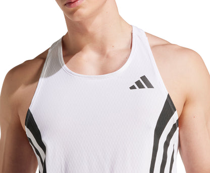 adidas Adizero Archive Mens Running Vest - White