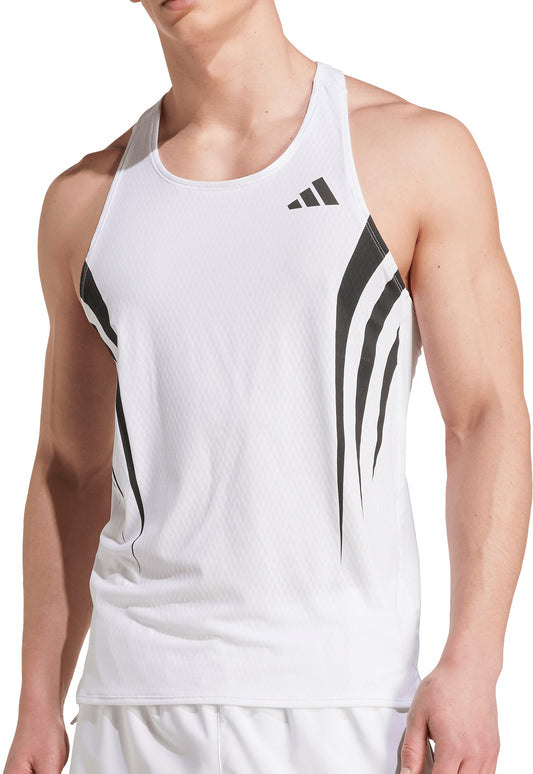 adidas Adizero Archive Mens Running Vest - White