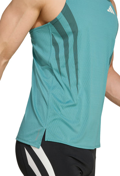 adidas Adizero Archive Mens Running Vest - Green
