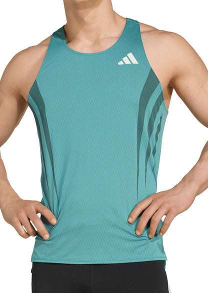 adidas Adizero Archive Mens Running Vest - Green