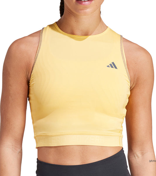 adidas Adizero Womens Running Crop Top - Yellow