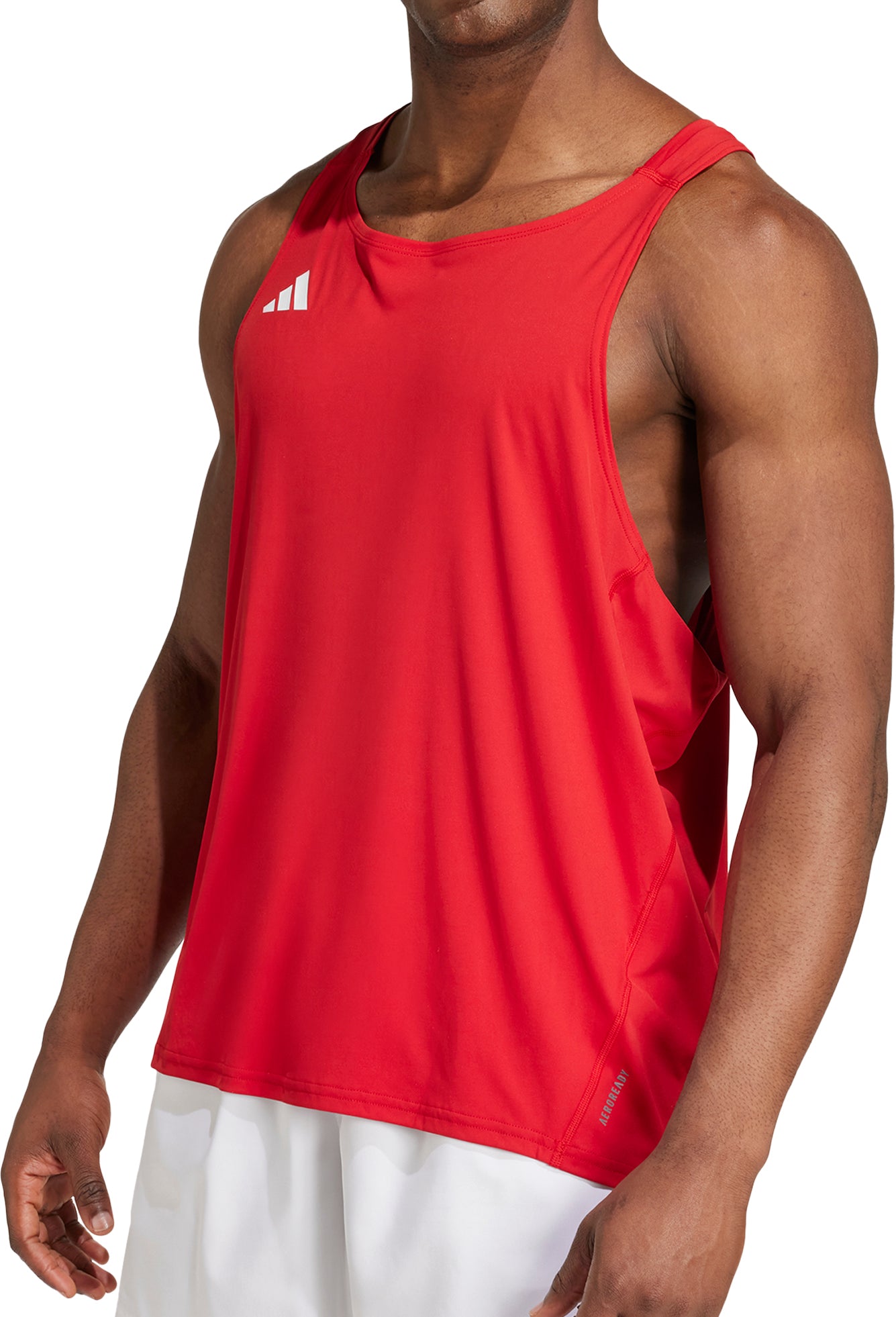 Addidad Racer Vest adidas Adizero Essentials Mens Running Vest - Red – Start Fitness