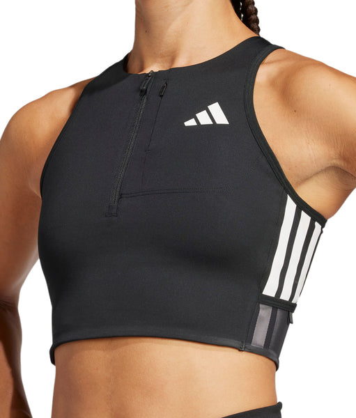 adidas Adizero Gel Pocket Womens Running Crop Top - Black – Start